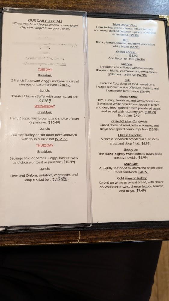 Shady Bend Cafe Menu image 2